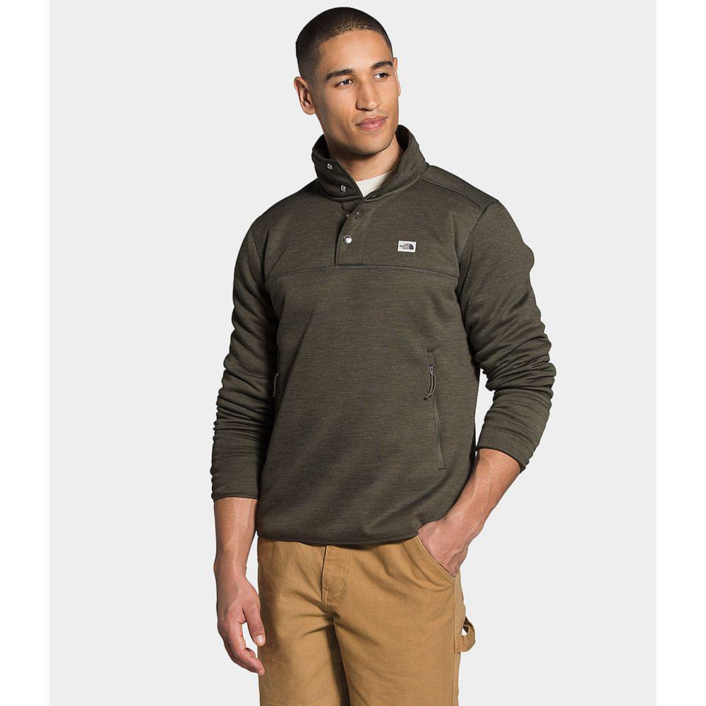 The North Face Sherpa Patrol ¼ Snap Ανδρικα Pullover - Πρασινο Ασπρα (SAHN01296)